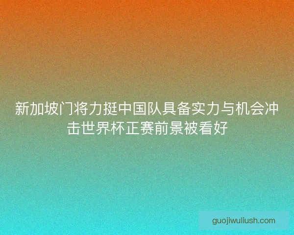 新加坡门将力挺中国队具备实力与机会冲击世界杯正赛前景被看好