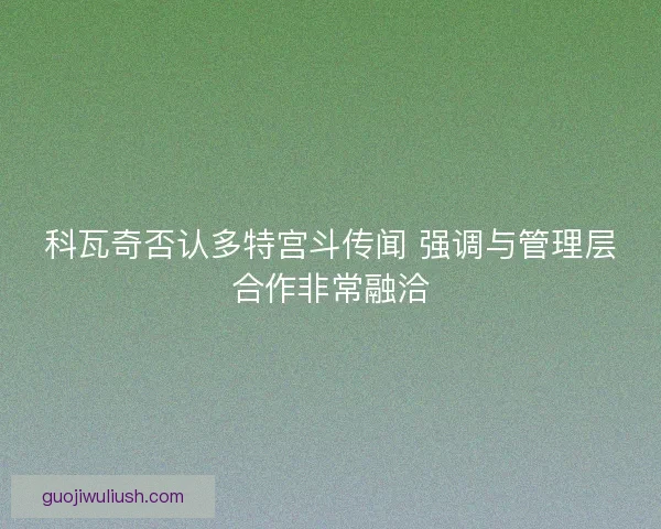 科瓦奇否认多特宫斗传闻 强调与管理层合作非常融洽